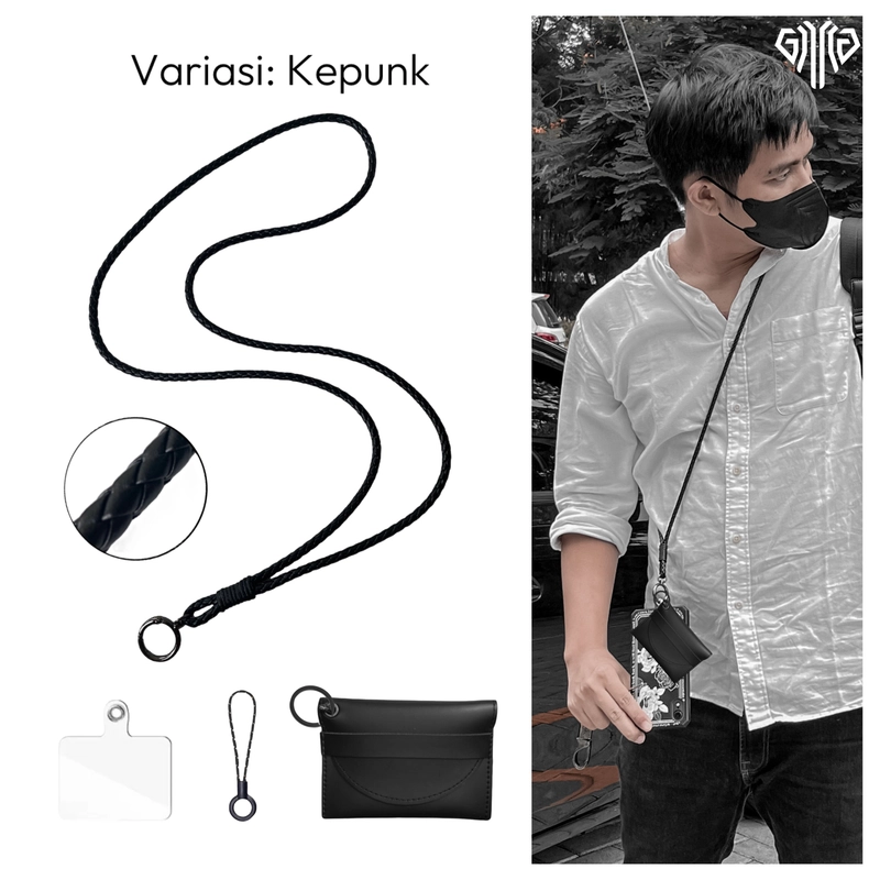 Product image GAWUNG - ali Kalung Gantungan HP Aesthetic Lanyard Hp Premium Hitam Kpunk Di Leher Handphone - HSKPUNK dewasa hskpunk