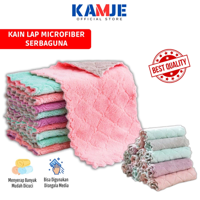 Product image KAMJE Kain Lap Meja Piring Serbet Dapur Microfiber Anti Minyak Kitchen Towel Serbaguna KMJ025 KMJ025 21x14 CM