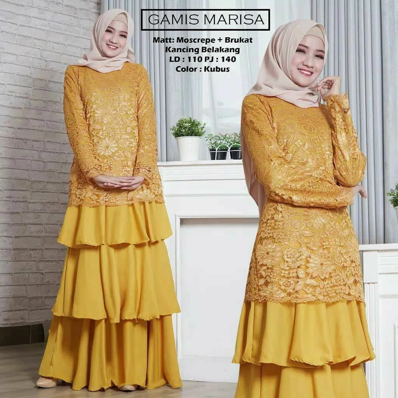 Product image Rambe Batik Indonesia - BIG SALE PROMO RAMADHAN - GAMIS MARISA BAHAN MOSCREPE SUPER ALLSIZE WARNA KUBUS