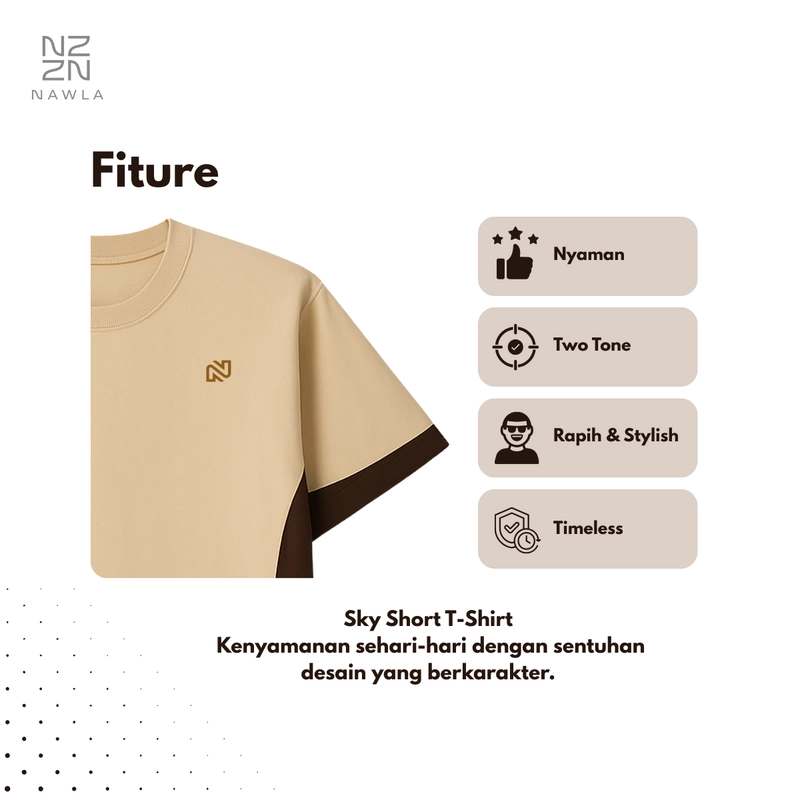 Product image NAWLA - Kaos Twotone Tee Lengan Pendek S Chocolate & Coffee