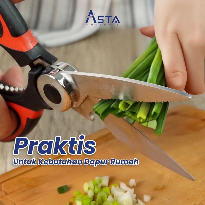 Product image Asta Homeware Official - Asta Gunting Dapur Sebaguna Multfungsi Gunting Daging Ayam Sayur Kain Kardus Kitchen Scissors Variasi Gunting Dapur 01C