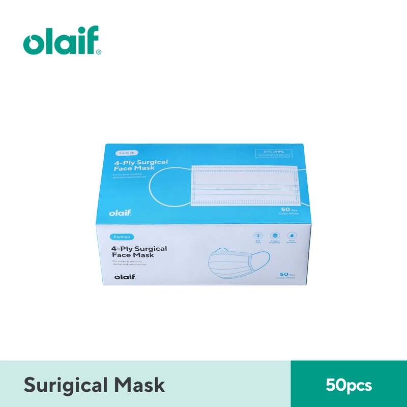 Product image Olaif 4 Ply Surgical Face Mask - Masker Medis - 50pcs Warna Putih