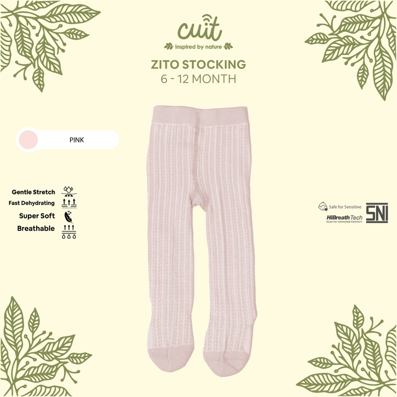 Product image Cuit Legging Bayi Rajut Tutup Kaki Anak Perempuan Zito M (6-12 M) Pink