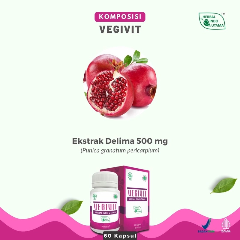 Product image Herbal Indo Utama - VEGIVIT Herbal Memperlancar Haid Menstruasi Lancarkan Datang Bulan 60 Kapsul 60 Kapsul Kapsul Serbuk