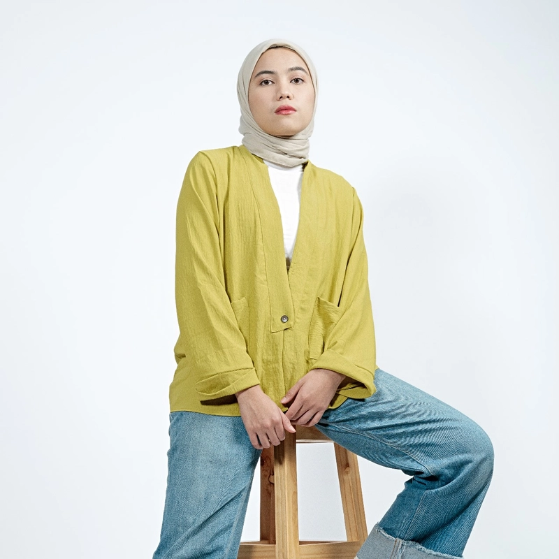 Product image Sseolshop - Disha Cardigan Wanita Crinkle XL Lemon