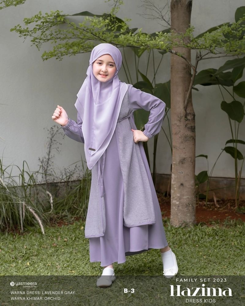 Product image Yasmeera Official - Baju Gamis Hazima Anak XS B3 - LAVENDER GRAY