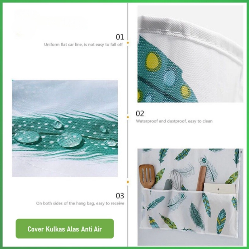 Product image KAHASIL - Cover Penutup Alas Kulkas Mesin Cuci Taplak Meja Anti Air Dengan Tempat Penyimpanan KMJ101 RANDOM