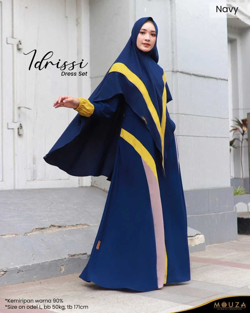 Product image Gamis Set Dengan khimar by Mouza XS NAVY