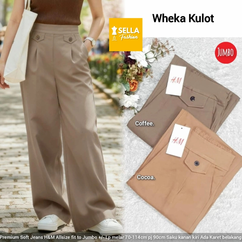 Product image Griya Busanaku Solo - Celana panjang kulot wanita kekinian / Pillow - Wheka Pant All Size Wheka - coffee