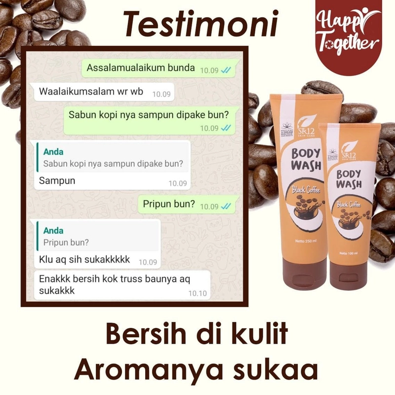 Product image SR12 Body Wash Black Cofffe Mencerahkan Dan Memudarkan Noda Hitam 100 ml Body Wash Black Coffee