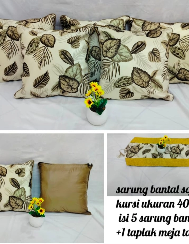 Product image Dylan 19 [TA] - Dylan 19 - Sarung Bantal Sofa/Kursi + Taplak Meja Tamu 40x40 4