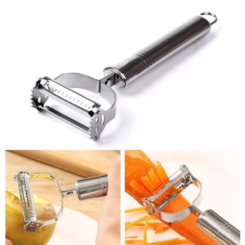 Product image KAHASIL - Pisau Peeler Kupas Parut Buah dan Sayur Stainless Steel Anti Karat 2in1 KMJ213 SILVER