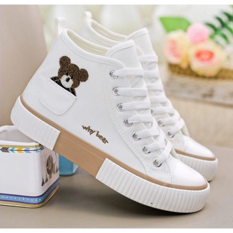 Product image Koekita - Sepatu Kets Sneakers Boot Wanita Why Bear Real New Trendy 2022  Free Tas 37 PUTIH