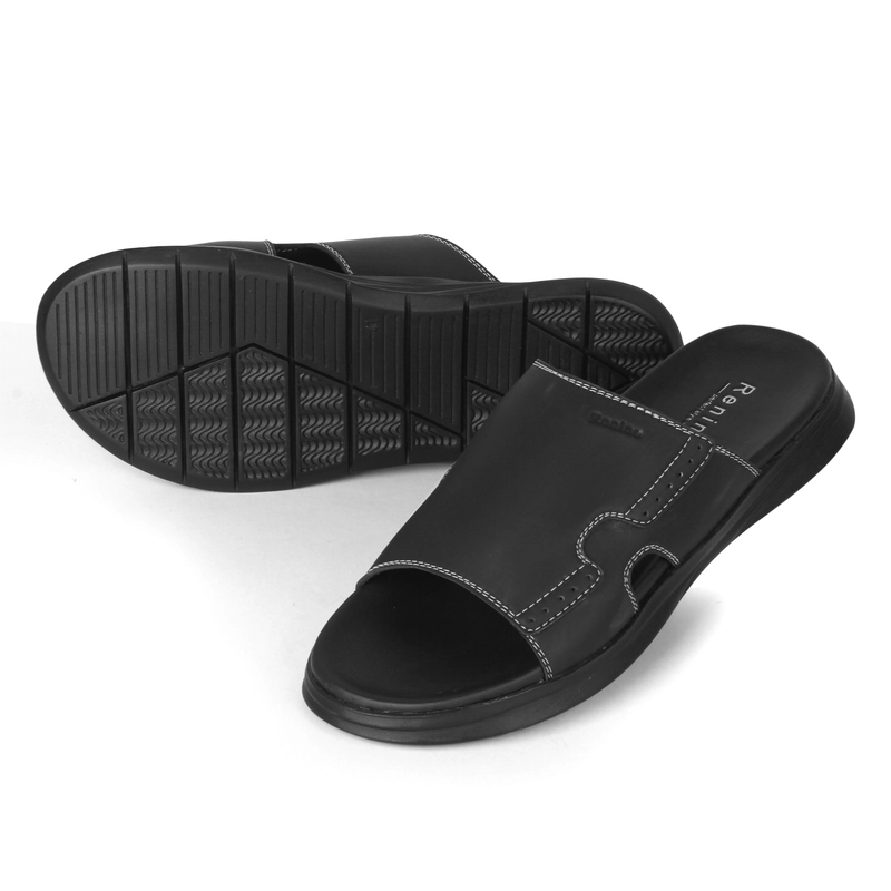 Product image RENINE ALZ 9005 Black - Coffee Sandal Kulit Pria Slop 39 Black