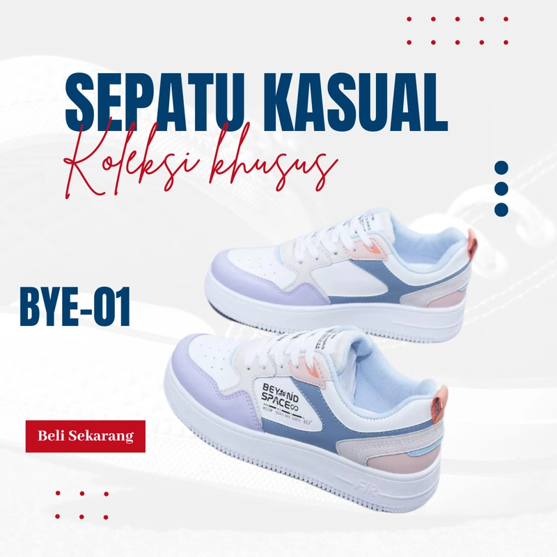 Product image LUXIA - Sepatu Kets Sneakers Pria Dan Wanita New Trendy Daily Fashion BYE-01 36 Ungu