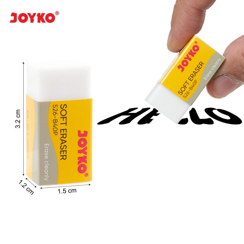 Product image Bintang Terang ATK - Eraser / Penghapus Joyko 526-B40P/526-B40BL/526-B40CO (1 Pack isi 40 Pcs) 1 Pack isi 40 Pcs Putih