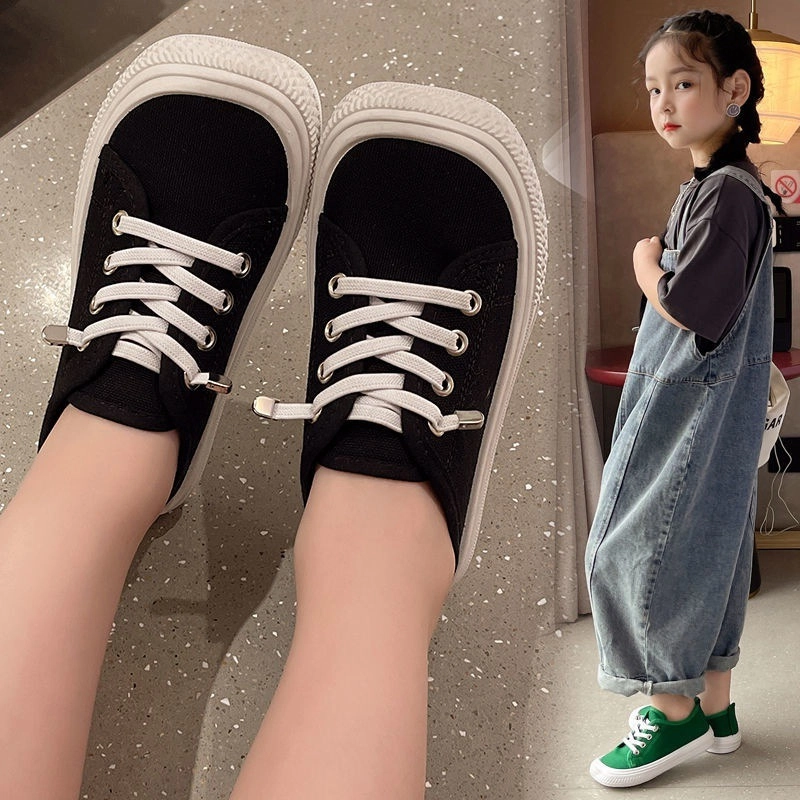 Product image Meonky Official - Sepatu Anak laki-laki Perempuan sekolah Original Sneakers canvas Casual Q - 05 28 Hitam