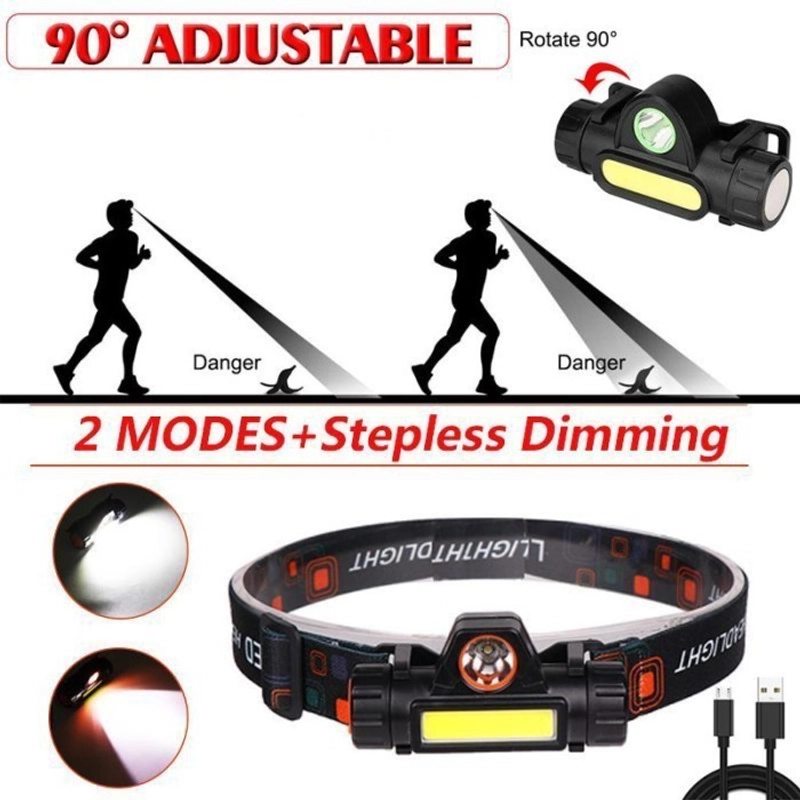 Product image Senter Kepala 2 Mode Rechargeable + Magnet A545 HITAM
