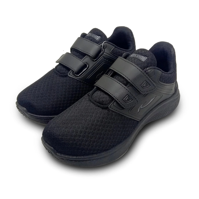 Product image RECORD HAWK SEPATU ANAK TK-SMP 4-13 TAHUN PEREKAT FULL BLACK HITAM PUTIH SEKOLAH 30-37 COWOK/CEWEK 30(20,5CM) 5-5,5 THN HITAM