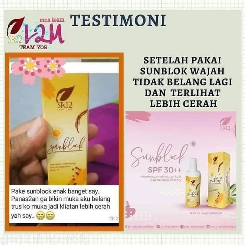 Product image SR12 Sunblock SPF 30 Melindungi Kulit Dari Paparan Sinar Matahari Untuk Kulit Kering 15gr Sunblock
