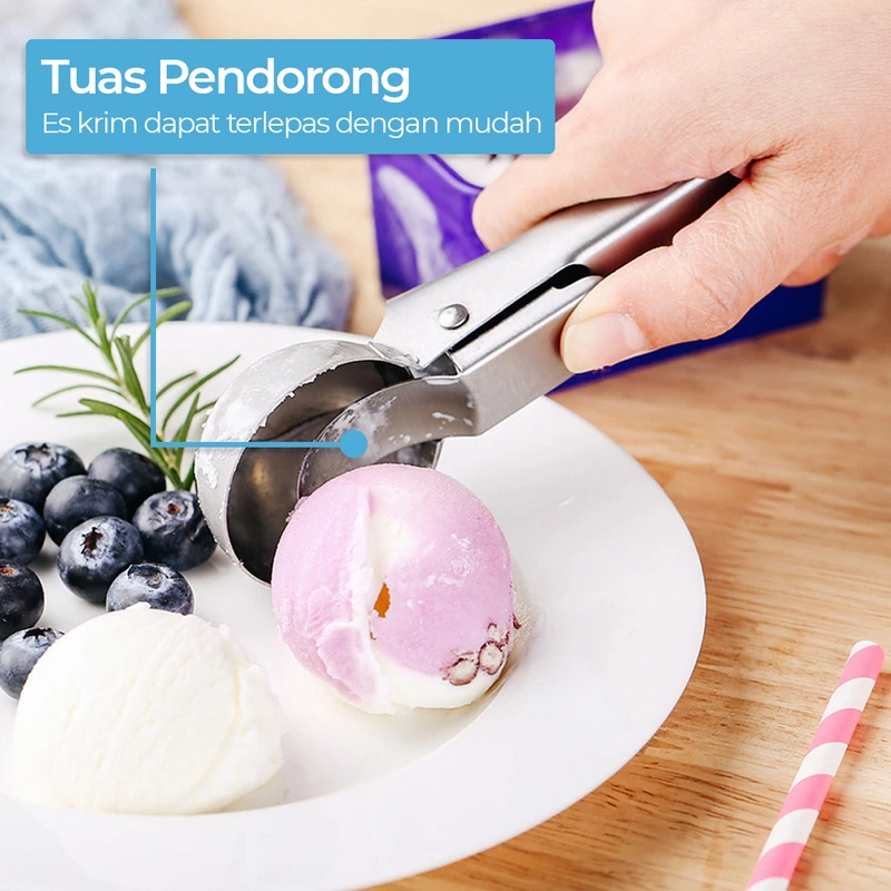 Product image RUMAH RAYA - Sendok Es Krim Ice Cream Scoop Spoon - 164z - Silver Scoop Stainless