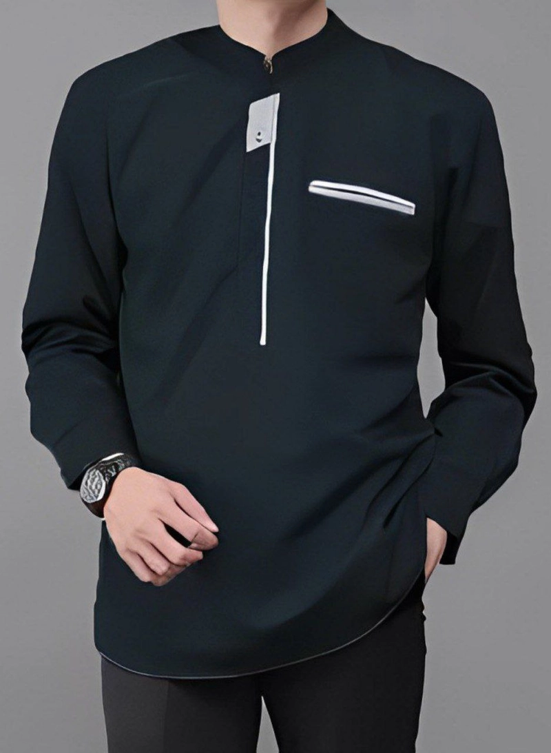 Product image Batik Alfin - Baju koko pria dewasa Lengan panjang halus nyaman Di pakai bagus banget M Koki hitam