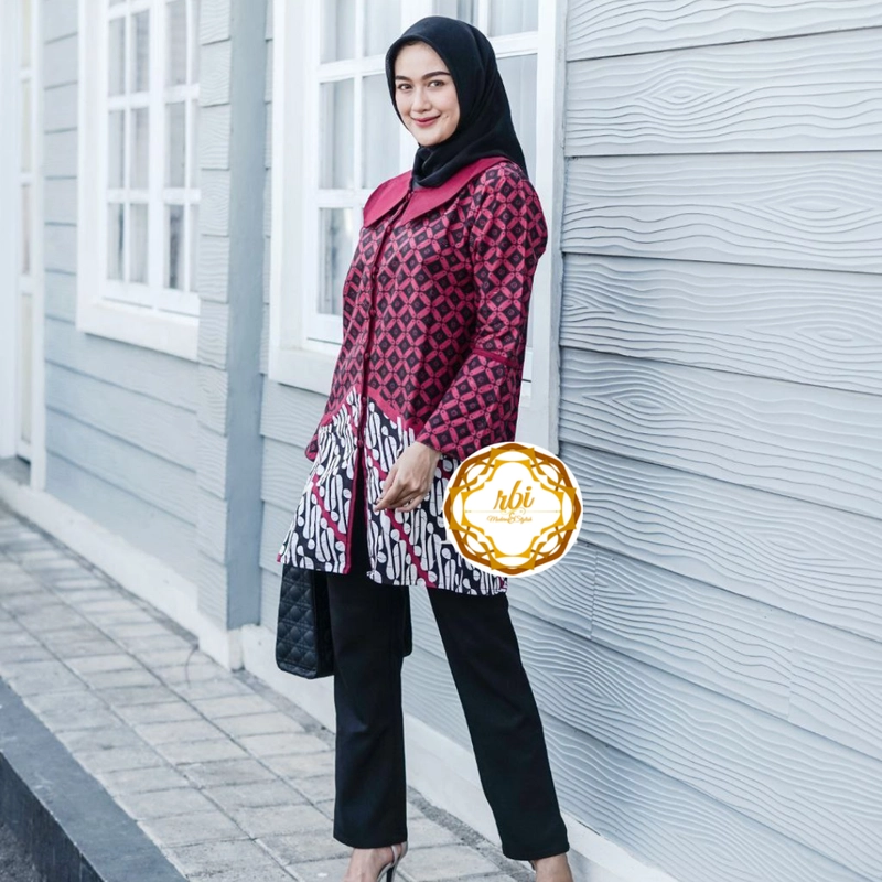 Product image Rambe Batik Indonesia - Couple Tunik Batik - ORGINAL Bisa Beli Pisah Kemeja Size M A