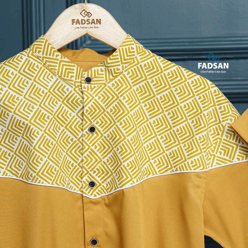Product image FADSAN - Koko Batik Lengan Pendek Ayah & Anak Warna Mustard - New Emran Series SIZE BAYI NO.1 NEW EMRAN MUSTARD