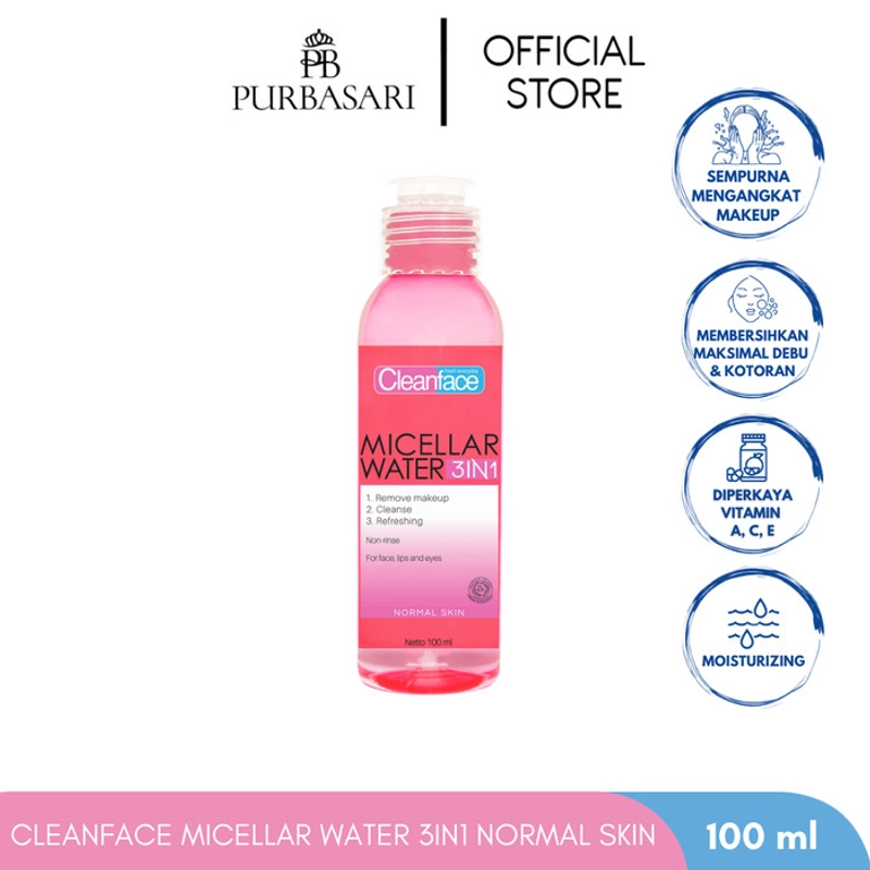 Product image Purbasari - Micellar Water 3in1 For Normal Skin Pembersih Wajah / Pembersih Makeup Waterproof 250 ml Normal Skin