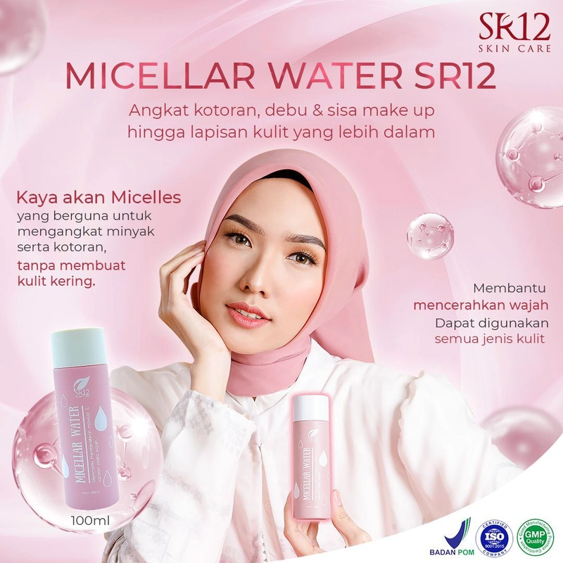 Product image SR12 Micellar Water Membersihkan Kulit Dari Kotoran Dan Makeup Tanpa Dibilas 100 ml Micellar Water