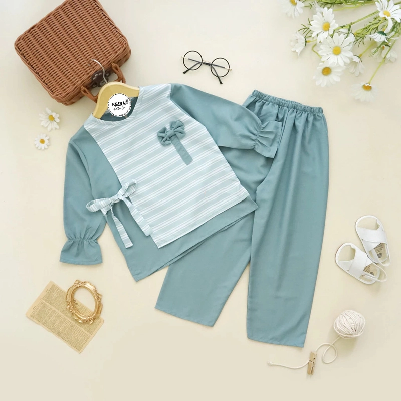 Product image Neira - Baju Anak Perempuan Setelan Lucu 0-9 tahun Jasinta tulis Ukuran diNOTE sage