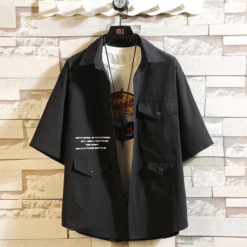 Product image astro - kemeja pria FIGAO realpict M/L hitam