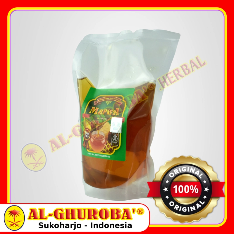 Product image Al-Ghuroba Herbal - Marwa Madu Murni Asli Multiflora 500gr Al-Ghuroba BPOM MUI 500gr Refill