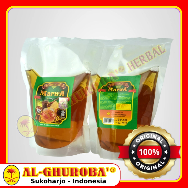 Product image Al-Ghuroba Herbal - Marwa Madu Murni Asli Multiflora 500gr Al-Ghuroba BPOM MUI 500gr Refill