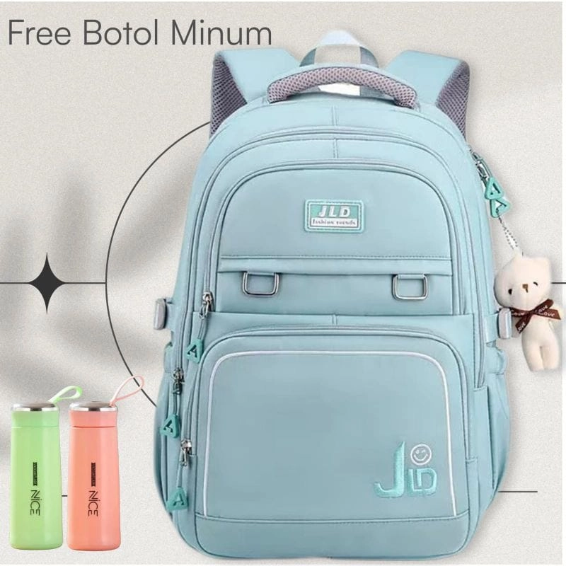 Product image Alcaff - Tas Ransel Anak sekolah Backpack JLD Free botol minum 46x43x15 Pink