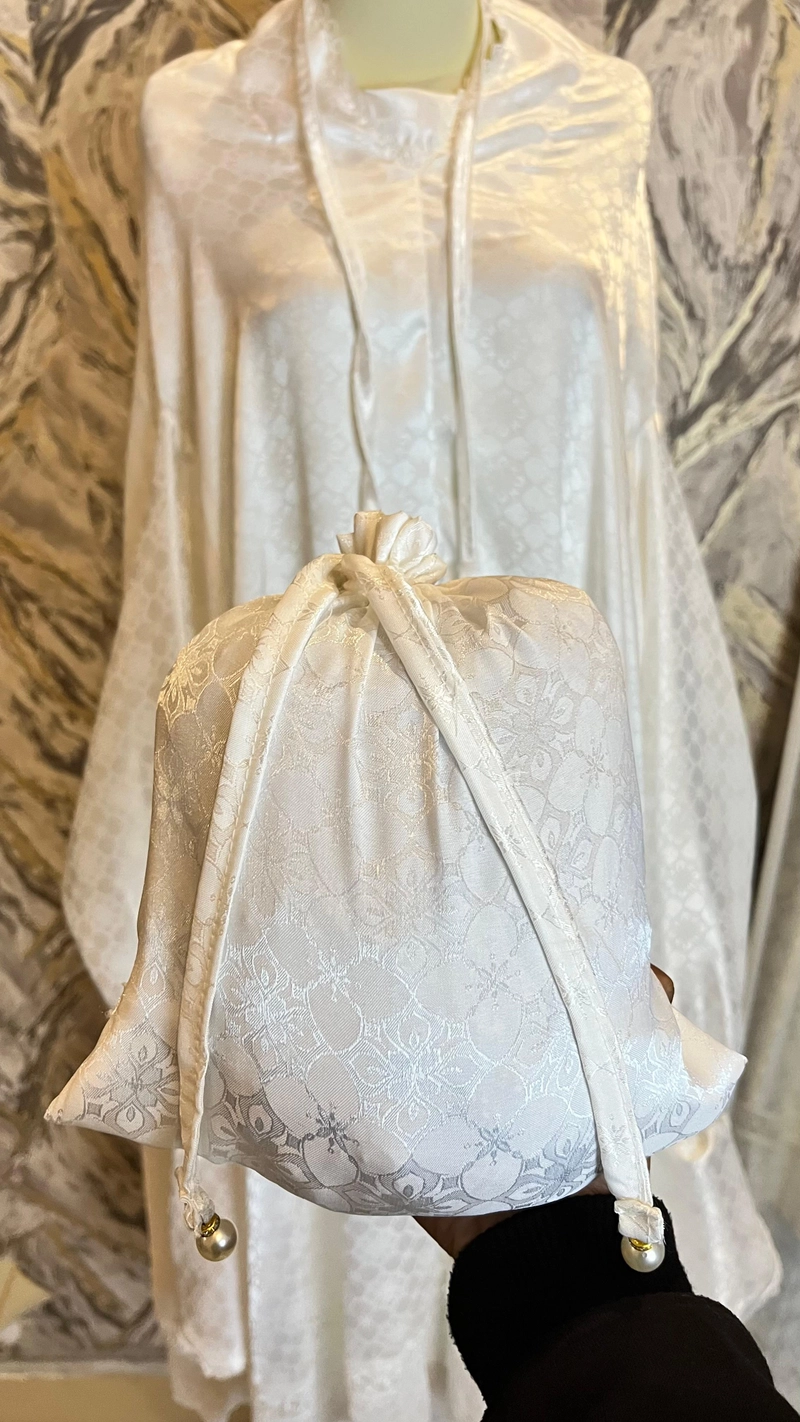 Product image qaydstoreid - BERGO HAJI & UMROH PENUTUP DAGU BAHAN JERSEY PREMIUM Jumbo Putih
