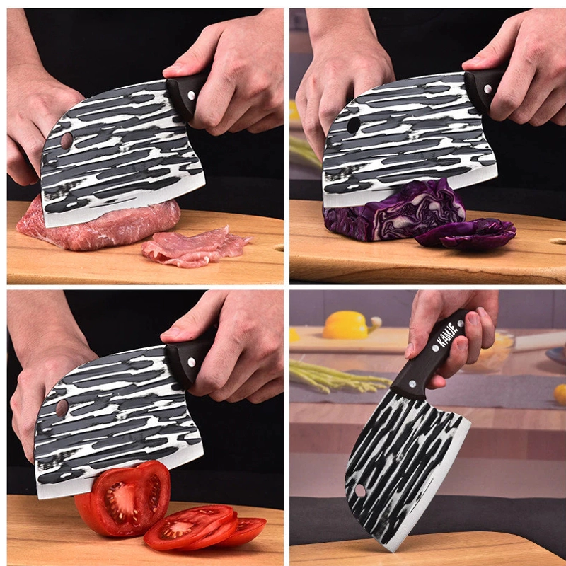 Product image KAMJE Pisau Dapur Daging Super Tajam Baja Anti Karat Stainless KMJ049 25 X 9.5 CM HITAM