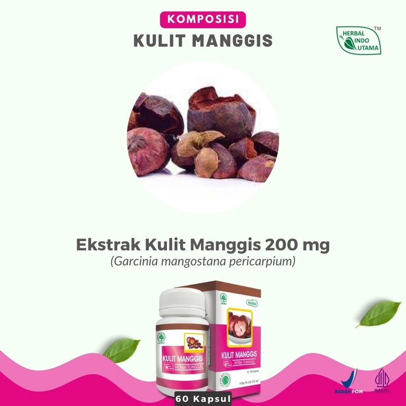 Product image Herbal Indo Utama - Kapsul Kulit Manggis Rahasia Kulit Cantik Sehat Mengatasi Jerawat Dari Dalam 60 Kapsul Kapsul Serbuk