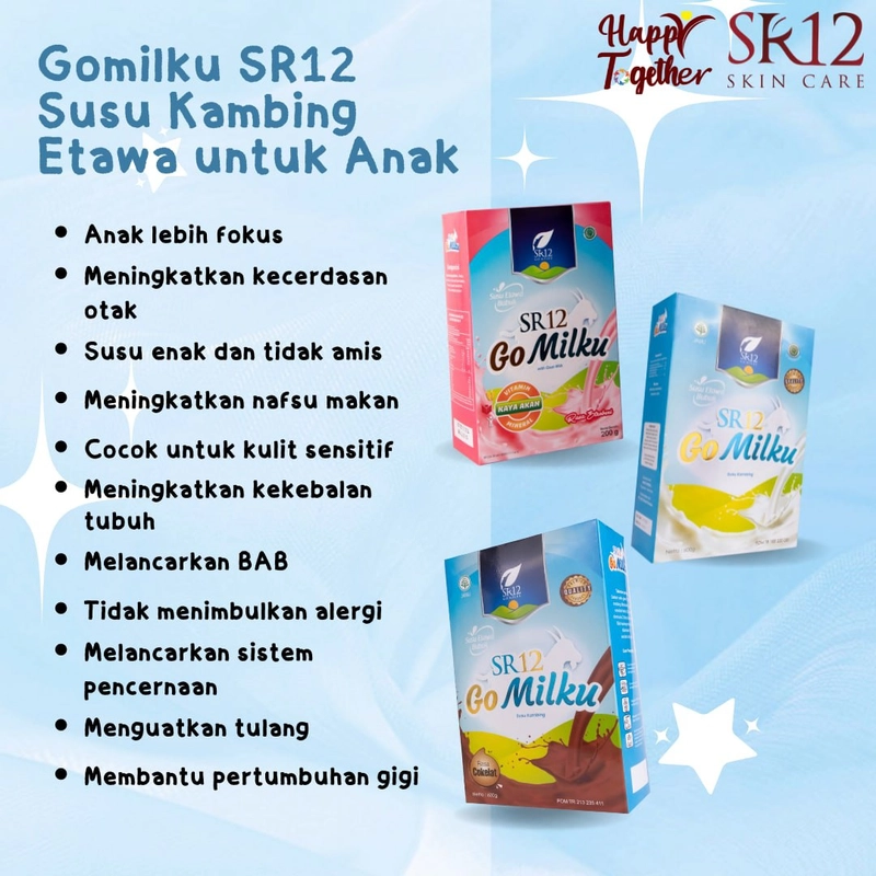 Product image Go Milku SR12 Susu Kambing Etawa Gomilku Original Melancarkan Asi Menyehatkan Jantung 200 gr Original