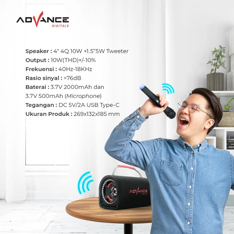 Product image Advance Digitals Indonesia - Speaker Portable KS-615 Ukuran 5 inch Free 1 Mic Wireless - Default