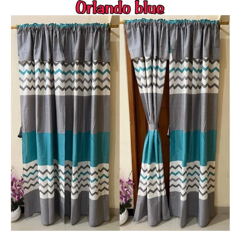 Product image Galeripuko - Gorden serut Pintu dan Jendela Motif Orlando Biru serut Orlando Biru [PO 3 hari Kerja]