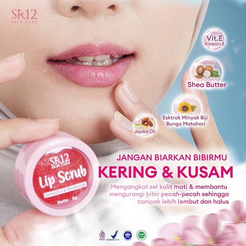 Product image SR12 Lip Scrub Exfoliator & Moisturizer / Scrub Bibir / Melembabkan Bibir / Mencerahkan Bibir 6gr Lip Scrub