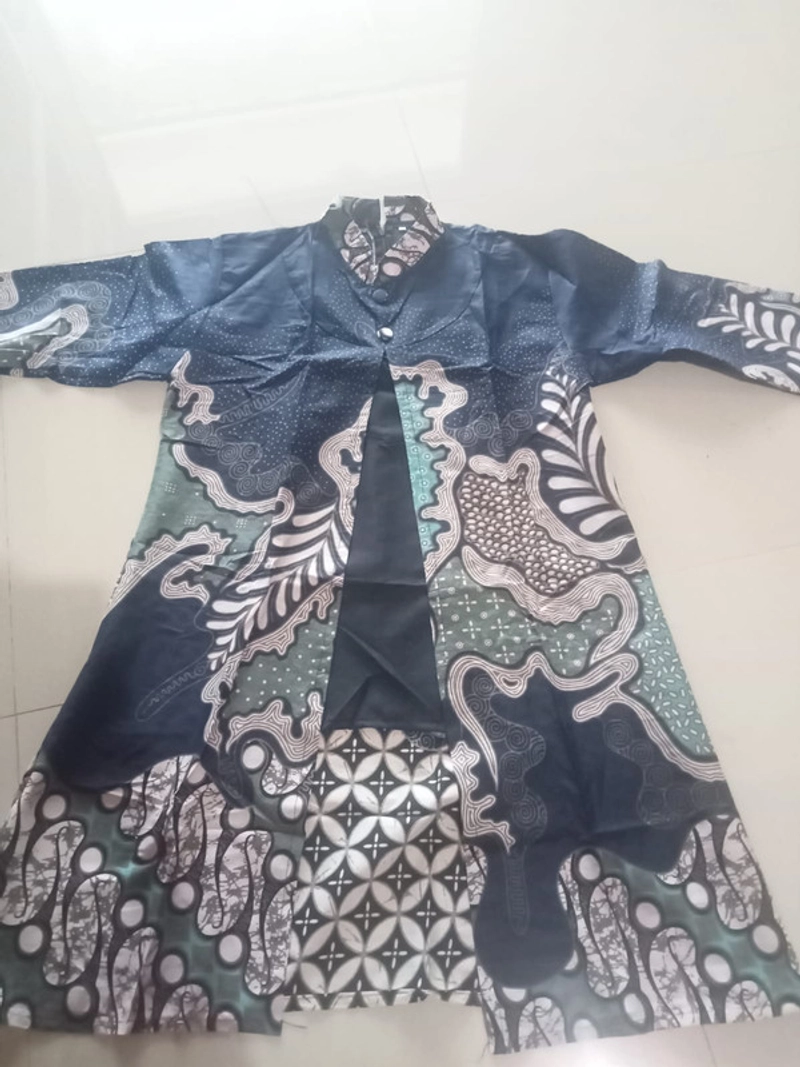 Product image Ks muslim fashion - BAJU BATIK ATASAN WANITA DEWASA TUNIK BIRU M Biru
