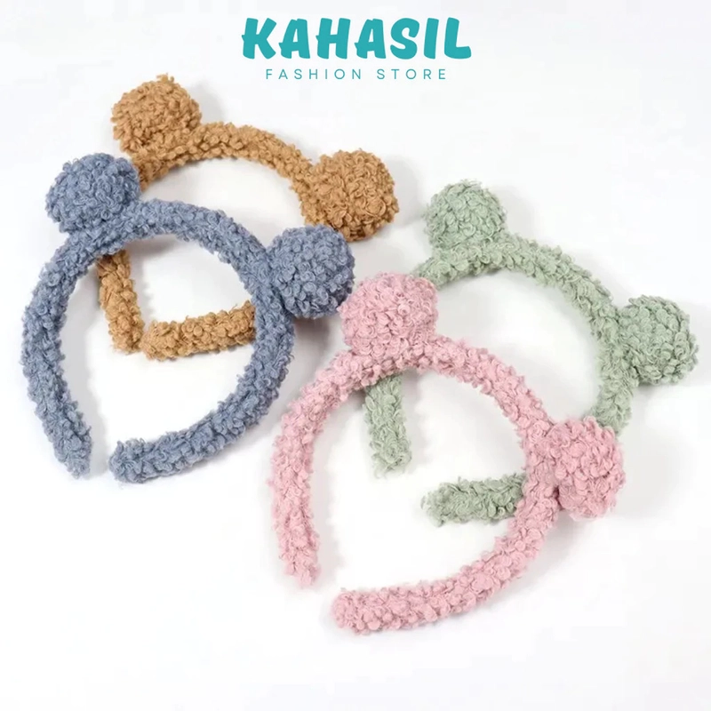 Product image KAHASIL - Bando Bandana Headband Aksesoris Rambut Bulu Lembut KMJ256 all variant COKELAT TUA