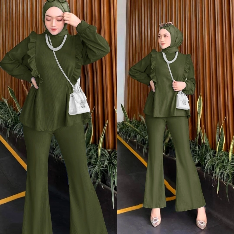 Product image astro - setelan wanita DENOZ realpict l fit to XL army