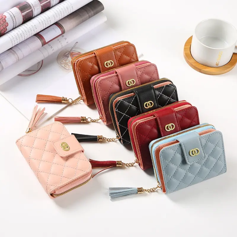 Product image KAHASIL - Dompet Lipat Wanita Pendek Bahan Kulit PU Leather KHDP63 all variant Pink