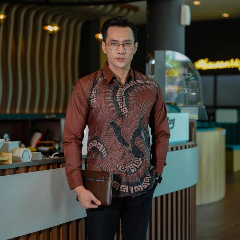 Product image Kois Batik - Batik Kemeja Berlapis Furing Terbaru Mahogany Motif Bahrawan M Kemeja bahrawan