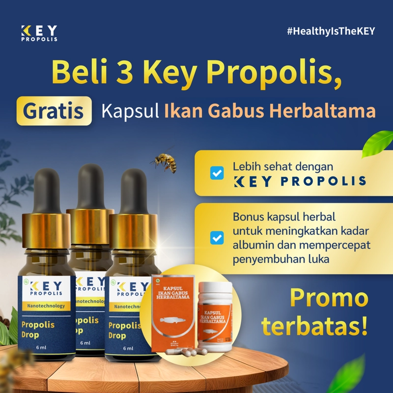 Product image KEY Propolis Official - [Free Gift Kapsul Ikan Gabus] Bundle 3pcs Propolis Key drop Bundle 3pcs