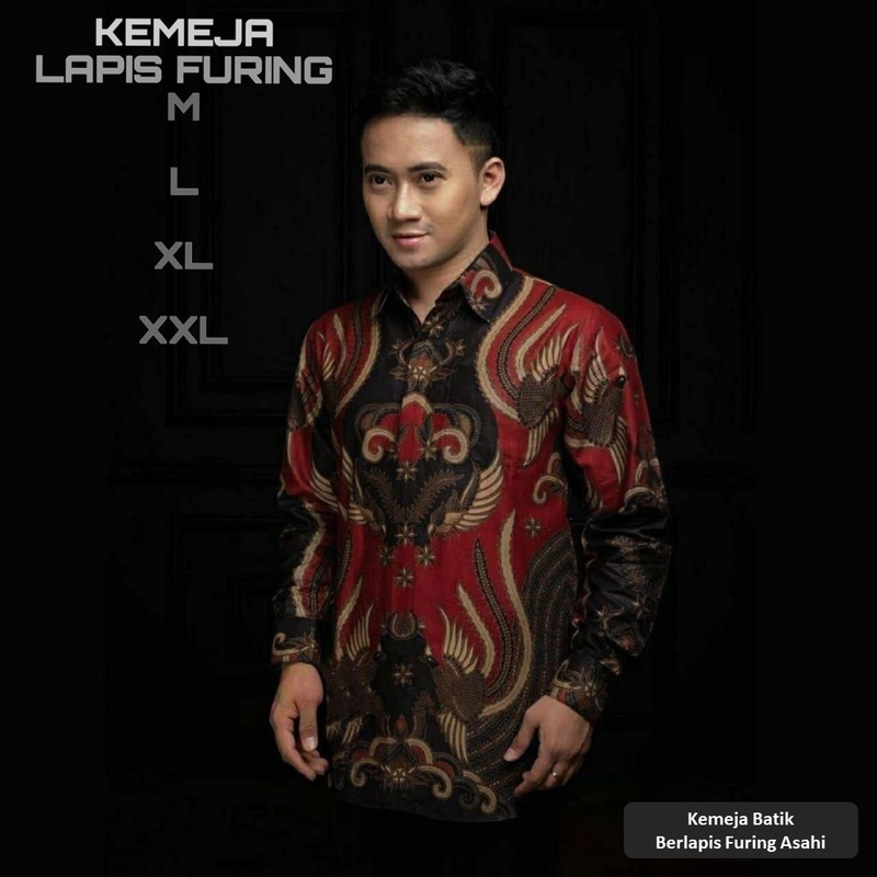 Product image Rambe Batik Indonesia - Batik Rahman Kemeja Lengan Panjang Berlapis Furing Asahi Bahan Katun Ori SIZE M RAHMAN A