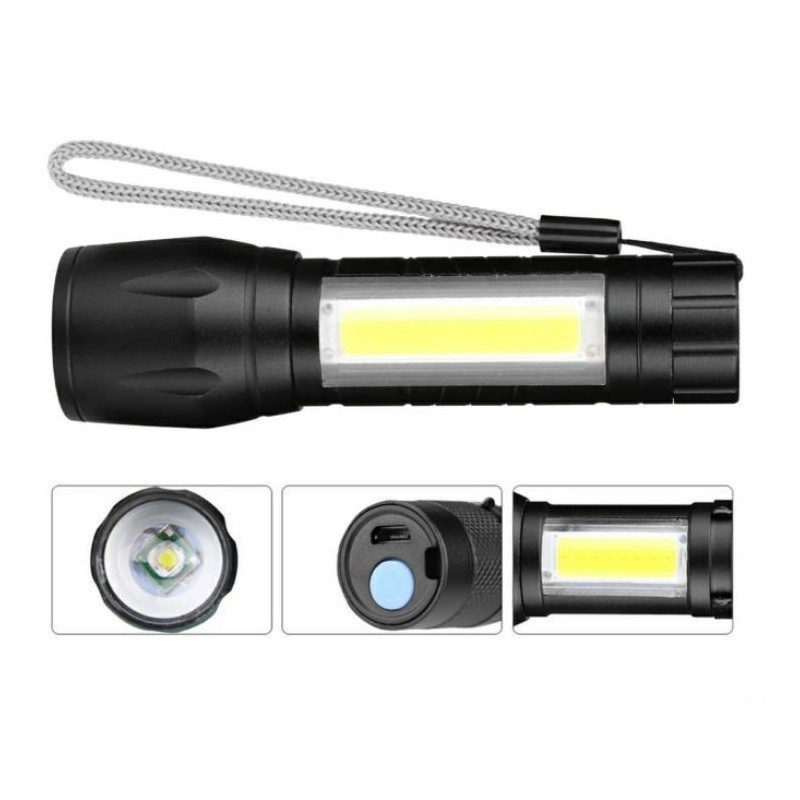 Product image KAMJE Senter Led Super Terang Jarak Jauh Swat Mini Zoom Police COB Rechargeable 3 Mode KMJ055 all variant all variant